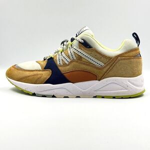 Karhu Fusion 2.0 F804046 Brown Suede Navy Lime Sneakers Men 7.5 Pristine